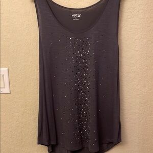 Apt. 9 Gray Embellished Tank Top